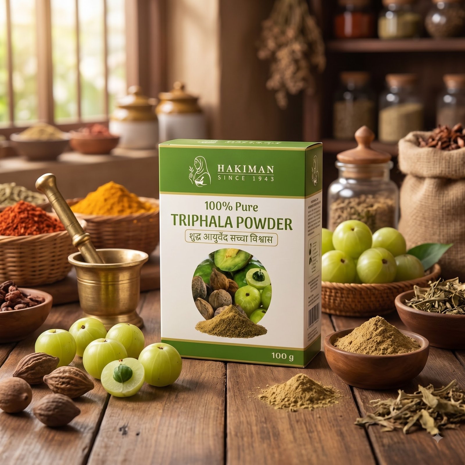 Hakiman 100% Pure Triphala Powder – Digestive Health & Natural Detox Churna