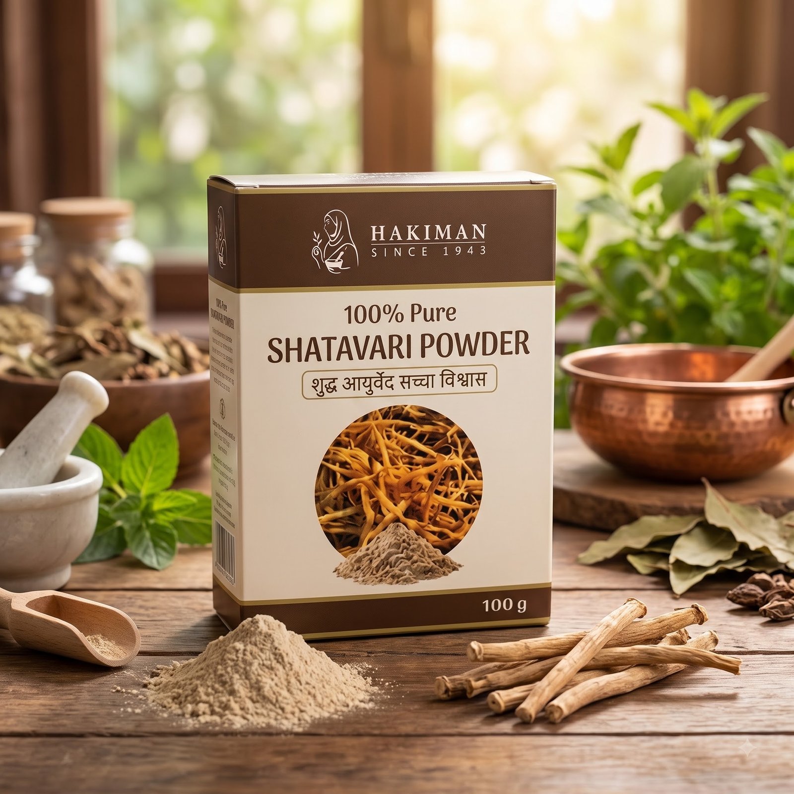 Hakiman 100% Pure Shatavari Powder – Vitality & Women’s Health Churna (100 g)